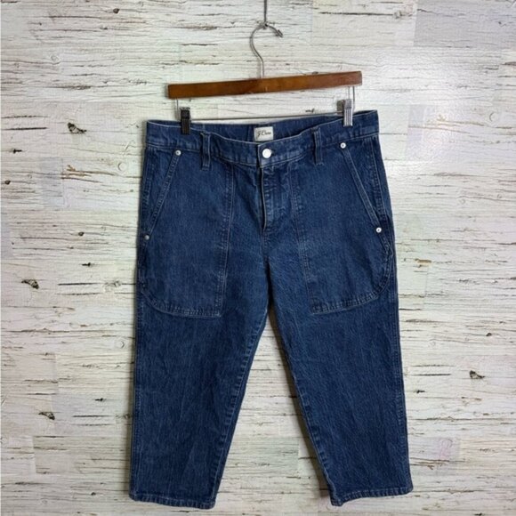 J. Crew Blue Ankle Cropped Jeans Classic Style size 31 Petite carpenter style - Picture 1 of 7